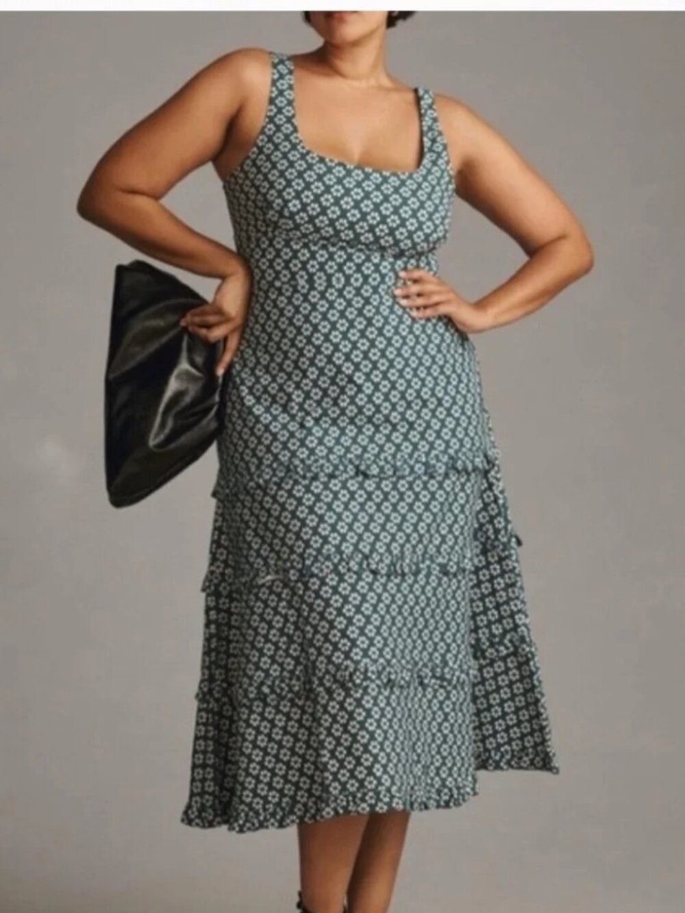 Anthropologie - Sleeveless, square neckline, tiered Blythe sun dress Size L
